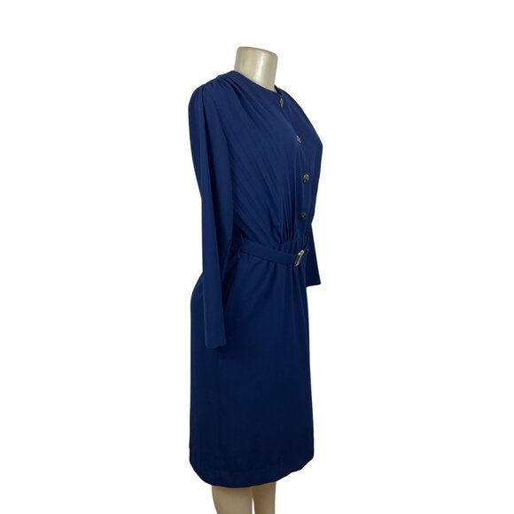 Vintage 80's Tanner Women's Royal Blue Sheath Dress Sz 8 (EUR 40) - Picture 2 of 6